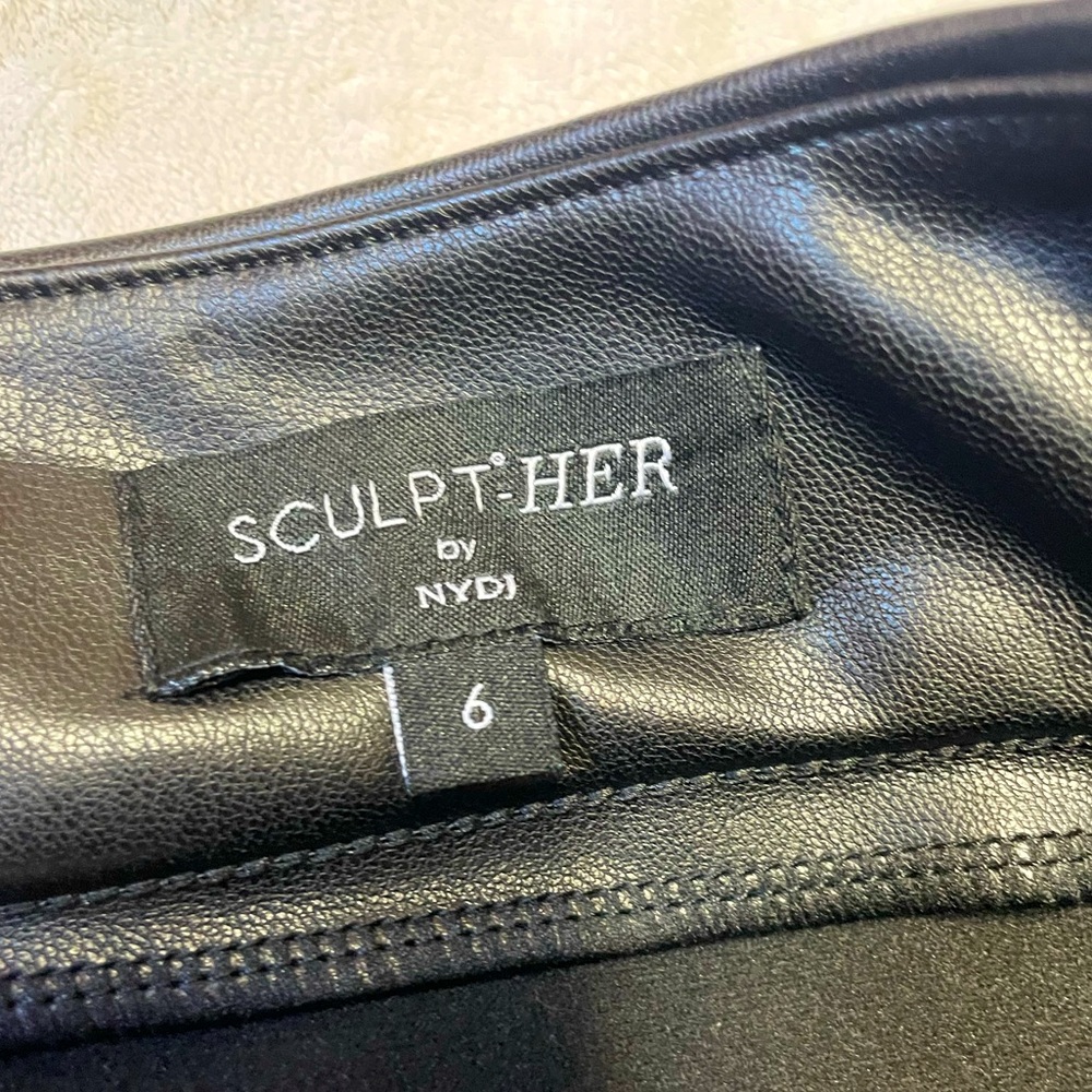SCULPT*HER by NYDJ Faux Leather A Line Skirt - Picture 12 of 15